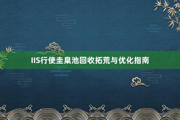 IIS行使圭臬池回收拓荒与优化指南
